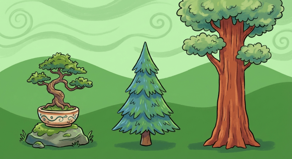 Evergreen trees illustration